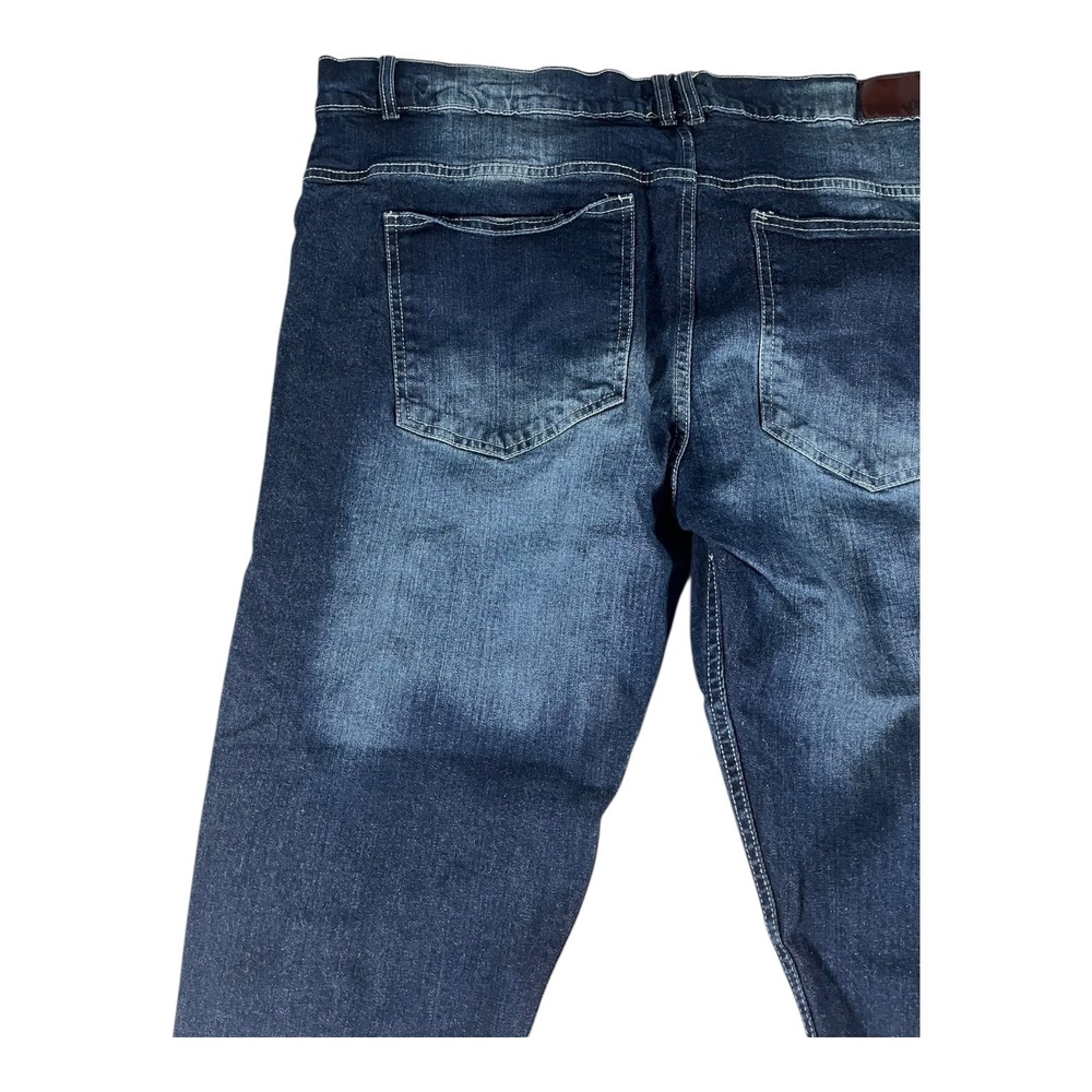 Dash Denim Men's Slim Fit Distressed Ripped Dark Wash Jeans Size 46x32 - Picture 16 of 16